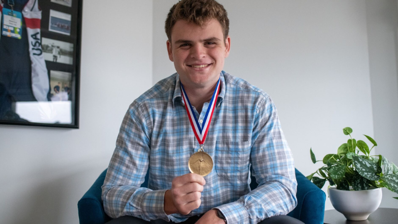 Tristan with medal